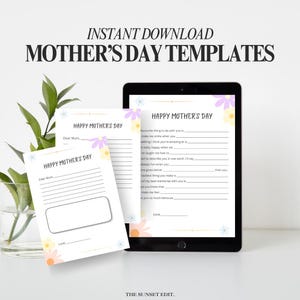 Druckbares Muttertags-Bundle | Basteln für Kinder | Geschenk für Mama | Sofortdownload