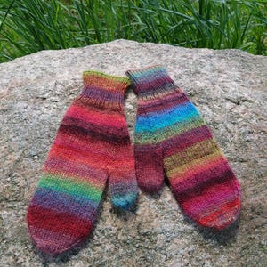 Merino Extra Fine 100% Wool Gloves for Women Handmade Knitted Mittens