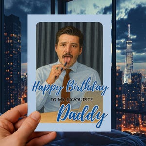 Divertida tarjeta de cumpleaños de Pedro Pascal "Papá" - Descarga digital / Regalo imprimible de humor de famosos