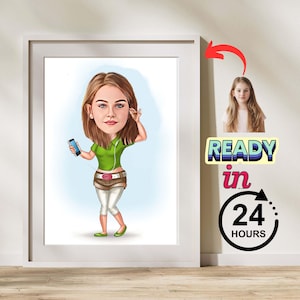 Personalized Happy Caricature Portrait, Caricature Portrait, Custom Portrait, Cartoon from Photo, Custom Cartoon Portrait, Caricature Drawin