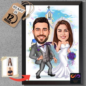 Custom Wedding Caricature: Bride and Groom Portrait (Digital Download)