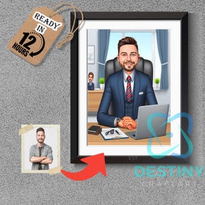 Custom Businessman Caricature from Photo, Personalized Office Desk Portrait, Executive Gift for Boss , funny photo,