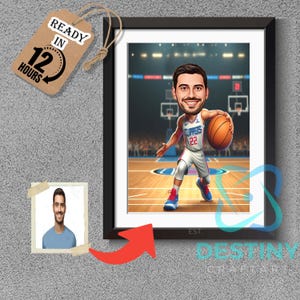 Custom Basketball Player Caricature Portrait: Los Angeles Clippers (Digital Download)