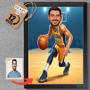 Indiana Pacers Cartoon Portrait: Custom Basketball Caricature (Digital Download)