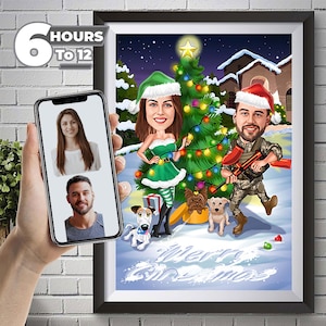 Romantic Christmas Caricature | Order Christmas Caricature Caricature Halloween Caricature Creature