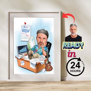 Custom Boss Caricature Gift: Personalized Cartoon Portrait (Digital)