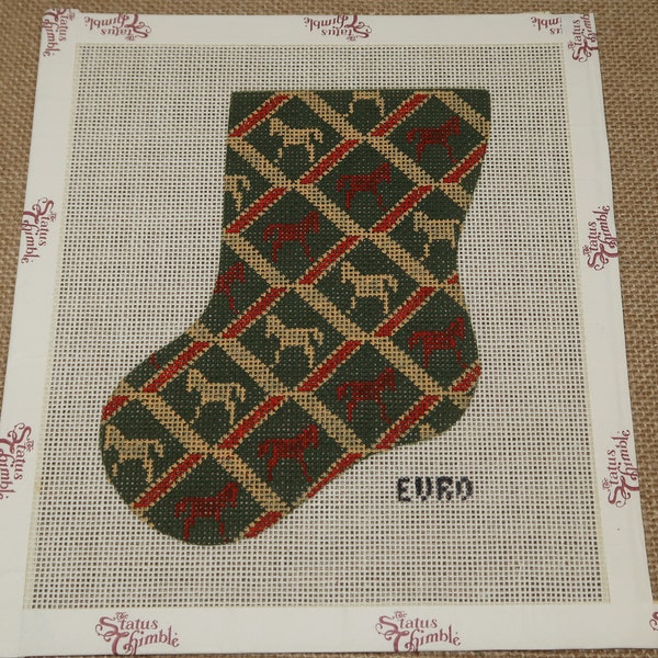 Christmas Stocking Hand Painted Canvas Etsy