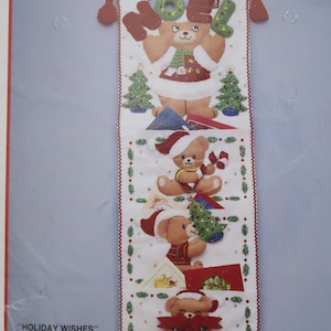 Bucilla Jeweled &quot;HOLIDAY WISHES&quot; Felt Card Holder Kit, Finished size 10 x 30