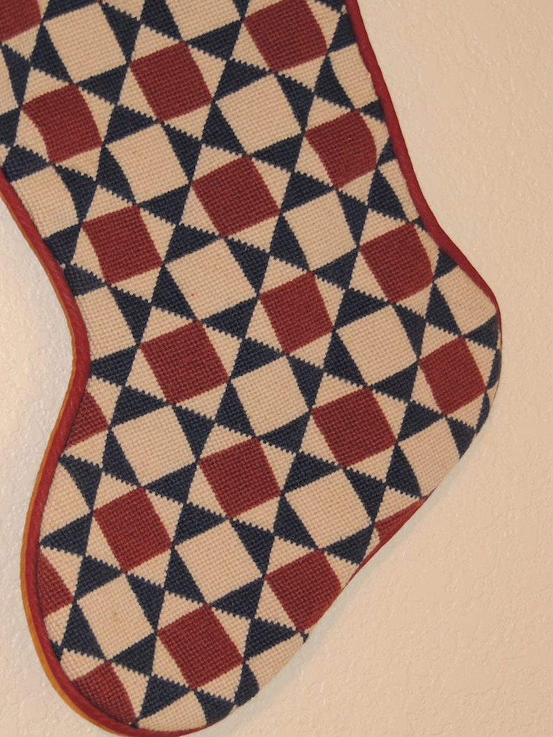 Needlepoint Country Quilt Pattern Christmas Stocking