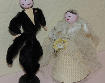 1940s Bride and Groom Cake Topper/Decorations