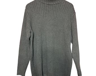 Old Navy Ribbed Mock Neck Sweater Mens XL Black Vintage Y2K 2003 Cotton Knit