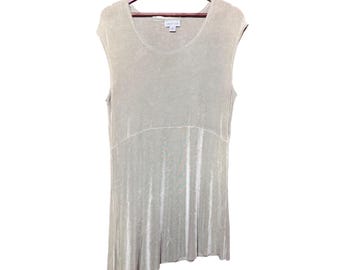 Vintage Coldwater Creek dames medium glinsterende asymmetrische trui groene jurk