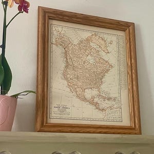 Gerahmte 1937 USA Karte - Original Rand McNally Atlas Seite, Vintage Americana Wandkunst