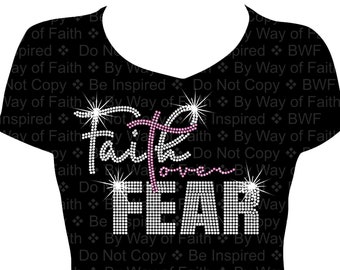 FAITH over Fear Rhinestone Shirt, Praying Girls Rock, Church, Inspiration, Gospel Girl, Women Gifts For Her, Motivation