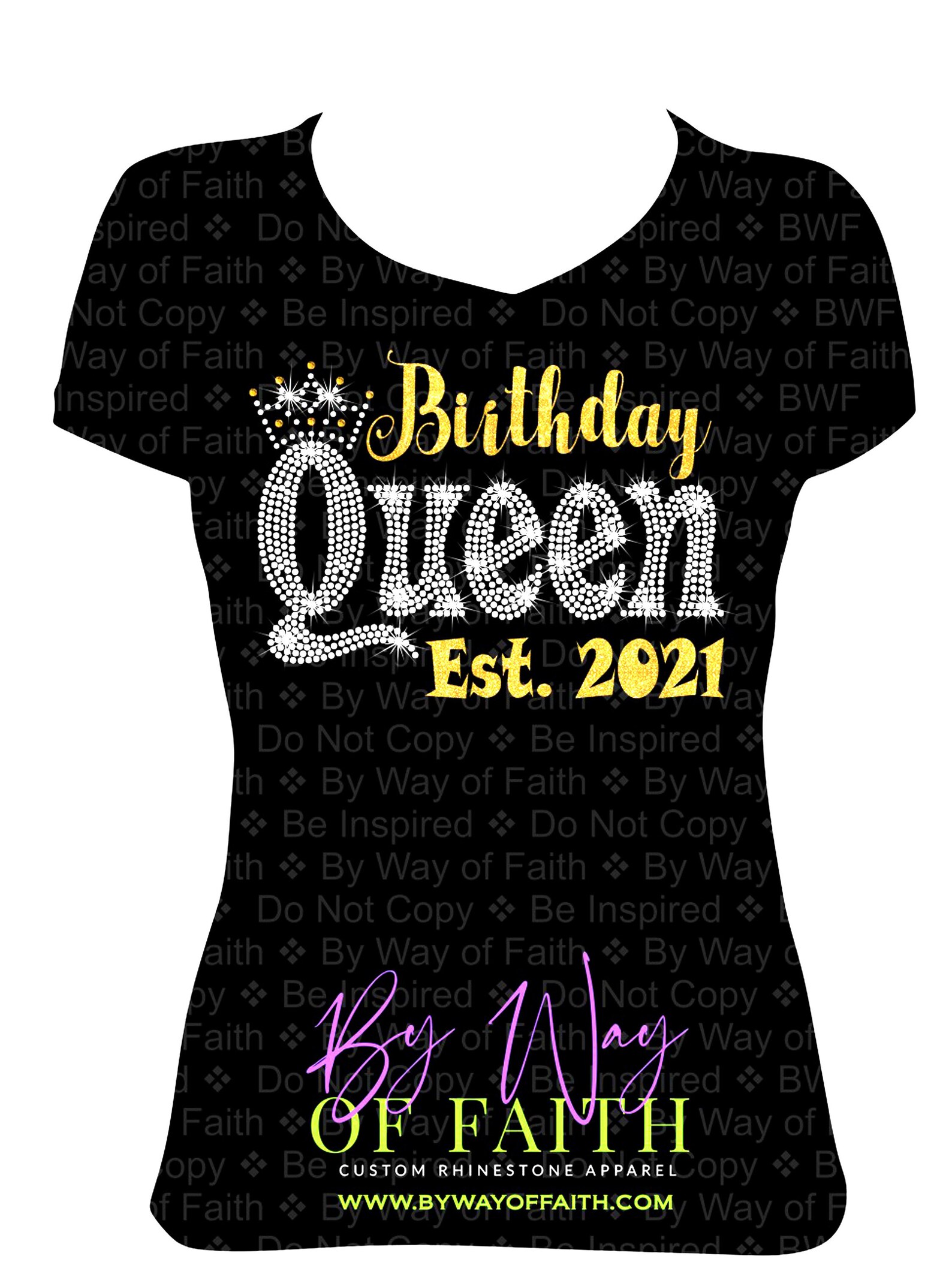 BIRTHDAY QUEEN Bling Rhinestone / Glitter T-Shirt Birthday ...