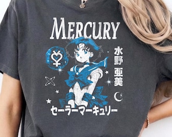 Sailor Mercury Ami Mizuno, Sailor Moon 90's Anime Manga t-shirt