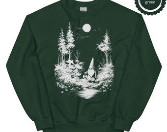 Bluza z motywem zimowego krasnala, nordycka latarnia leśna, retro bożonarodzeniowa