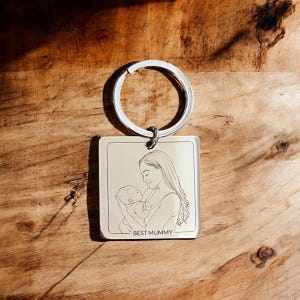 Best Mummy Keyring – Mother & Baby Engraved Keychain – Mothers Day Gift from Child – New Mum Gift – Personalised Mummy Keychain keepsake