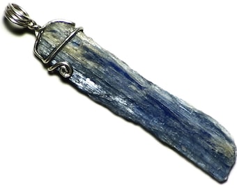 Blue Kyanite Necklace in Sterling Silver (17 ct) Great Kyanite Crystal Jewelry, Natural Kyanite Pendant, Genuine Kyanite Stone, Rough Blade