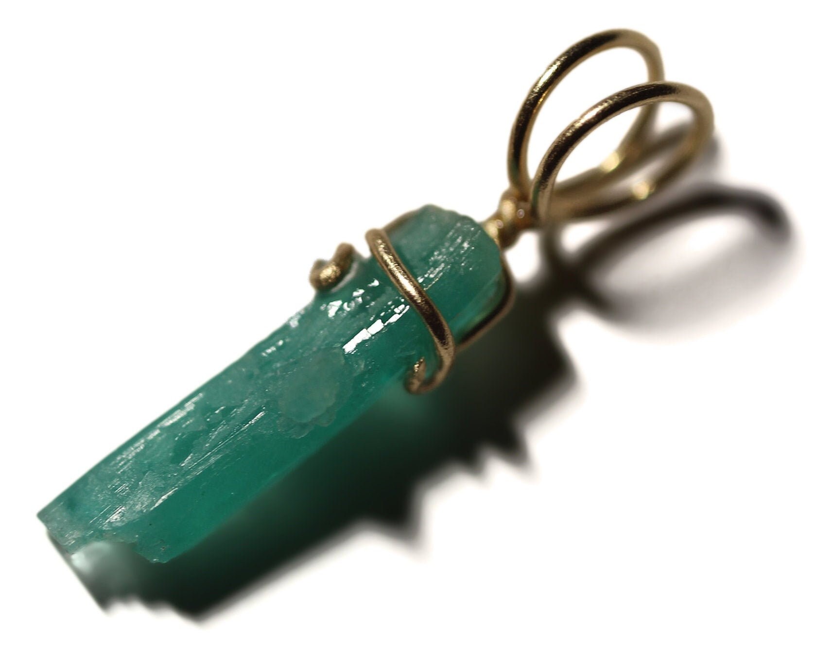 Raw Emerald Pendant Gold Emerald Crystal Necklace 1.4 ct | Etsy