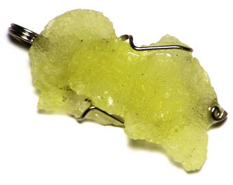 Yellow Brucite Crystal in White Gold Pendant (13.7 ct) Natural Brucite Cluster Necklace, Yellow and White Gold Jewelry, Rare Gemstone Gift