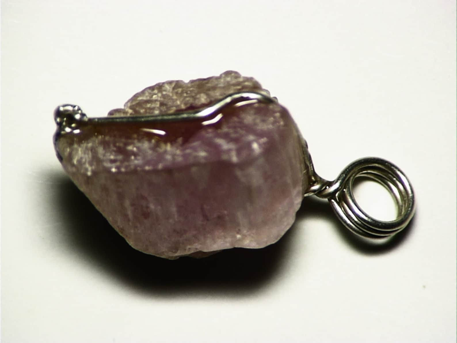 Pink Kunzite Necklace 29.6 Ct Chunky Stone Wrap Natural Etsy