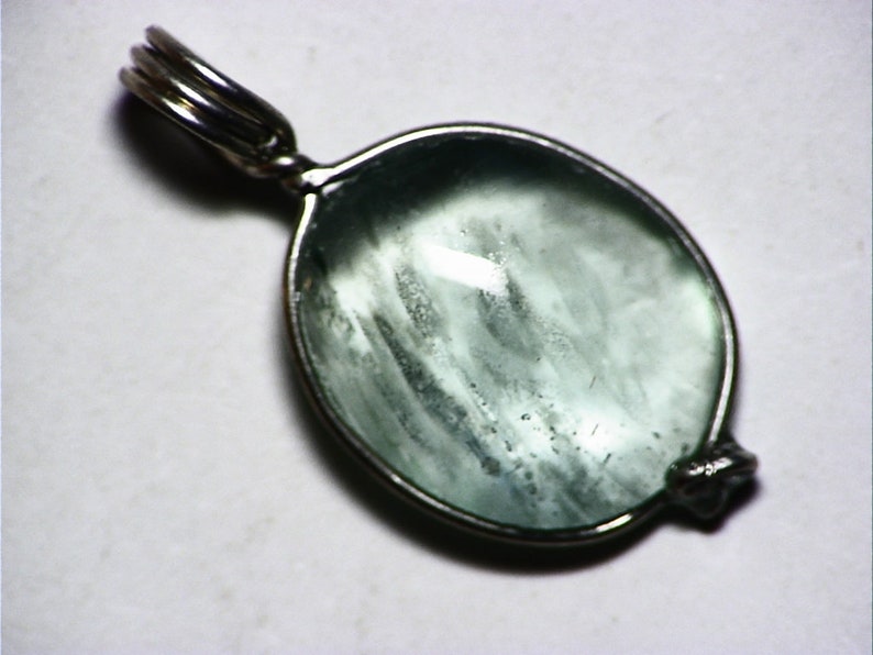 Ethiopian Moonstone Aquamarine Pendant 10 ct Aquamarine Cabochon Necklace Blue Handmade Aquamarine Cab Sterling Silver Schiller Sheen