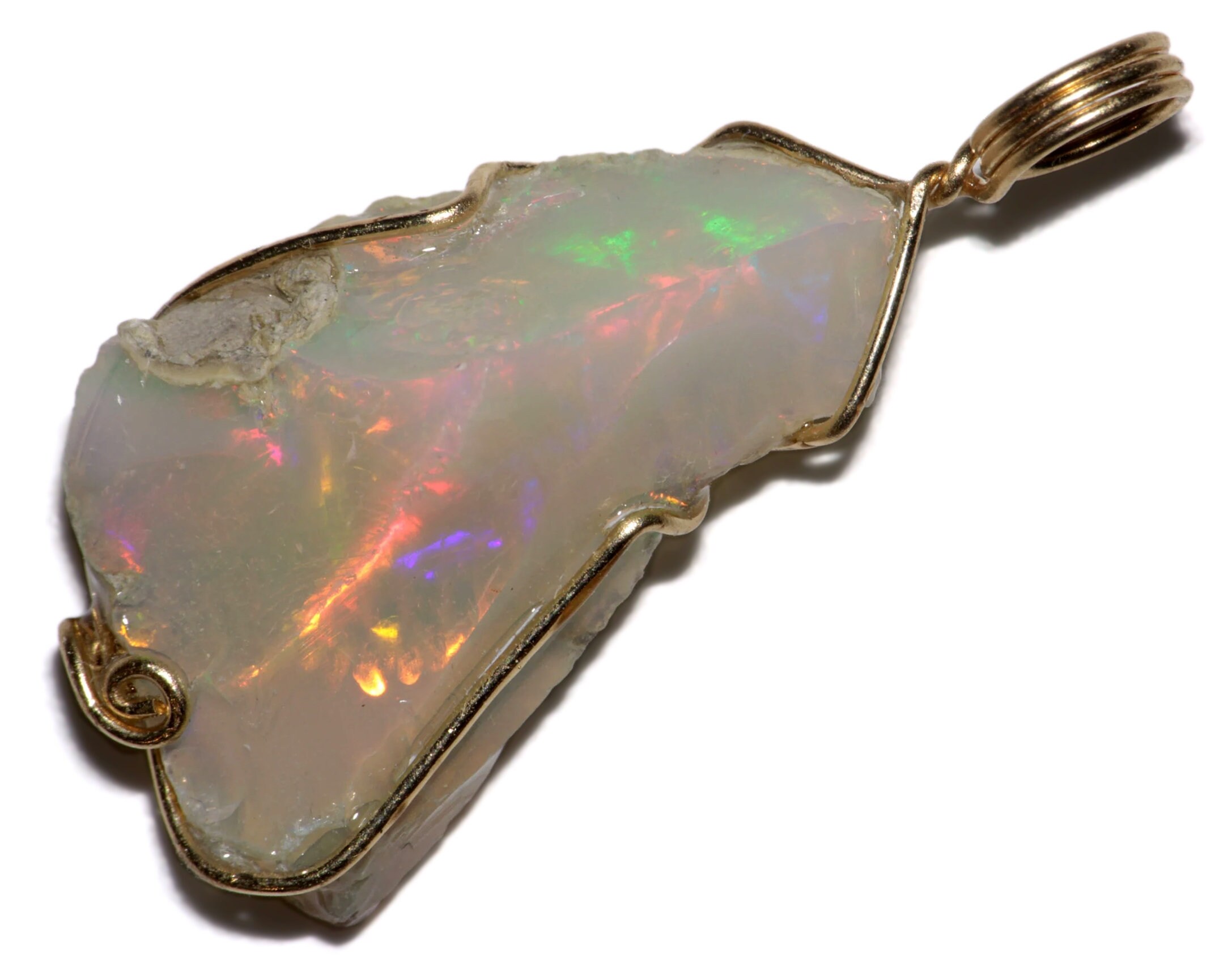 天然オパールネックレス (12 ct) エチオピア産原石オパール誕生石
