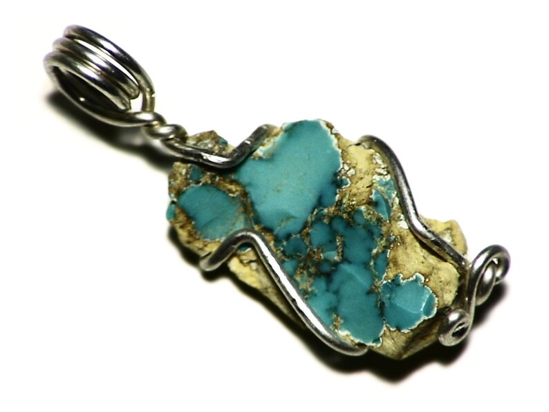Rough Arizona Turquoise Necklace In Silver 8 Ct Sterling Image 0