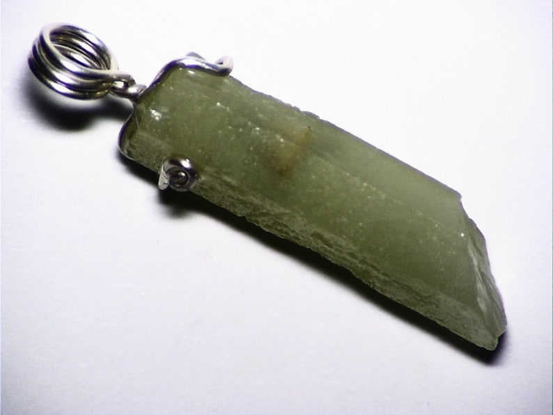 Silky Aquamarine Crystal Pendant 20 ct Brazil Aquamarine Jewelry Green Aquamarine Necklace Unheated Aquamarine Crystal Wire Wrap Small