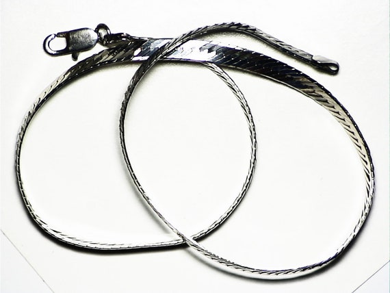 Herringbone Chain 16", Solid Sterling Chain Neckl… - image 3