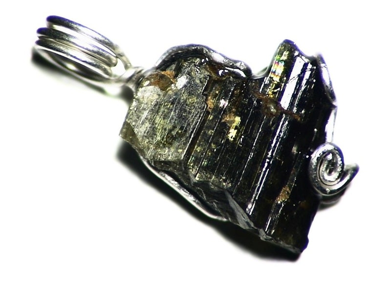 15.6 ct Gift For Him Chunky Mens Crystal Cluster Necklace Sterling Silver Brown Epidote Jewelry Golden Epidote Crystal Pendant Necklace