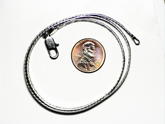 Herringbone Chain 16", Solid Sterling Chain Neckl… - image 2