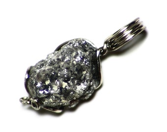 Uncut Diamond Necklace in 14k White Gold ( 7.29 ct ) Raw Diamond Crystal Cluster, Natural Diamond Pendant, Real Diamond Wire Wrap, Rare Gem