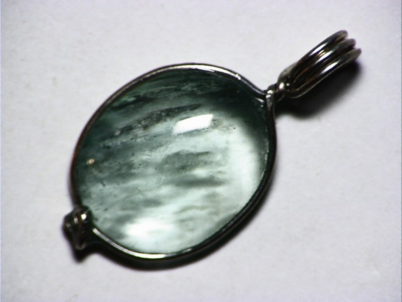 Ethiopian Moonstone Aquamarine Pendant 10 ct Aquamarine Cabochon Necklace Blue Handmade Aquamarine Cab Sterling Silver Schiller Sheen
