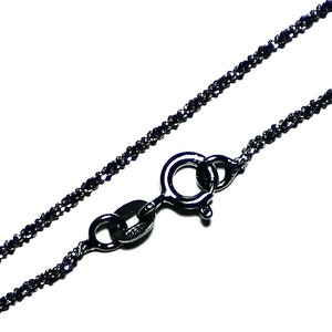 Black Silver Chain Necklace, Diamond Cut Chain, 20 Inch Oxidized Sterling Chain, Silver Sparkle Chain 20 '', Solid Silver Necklace Chain in