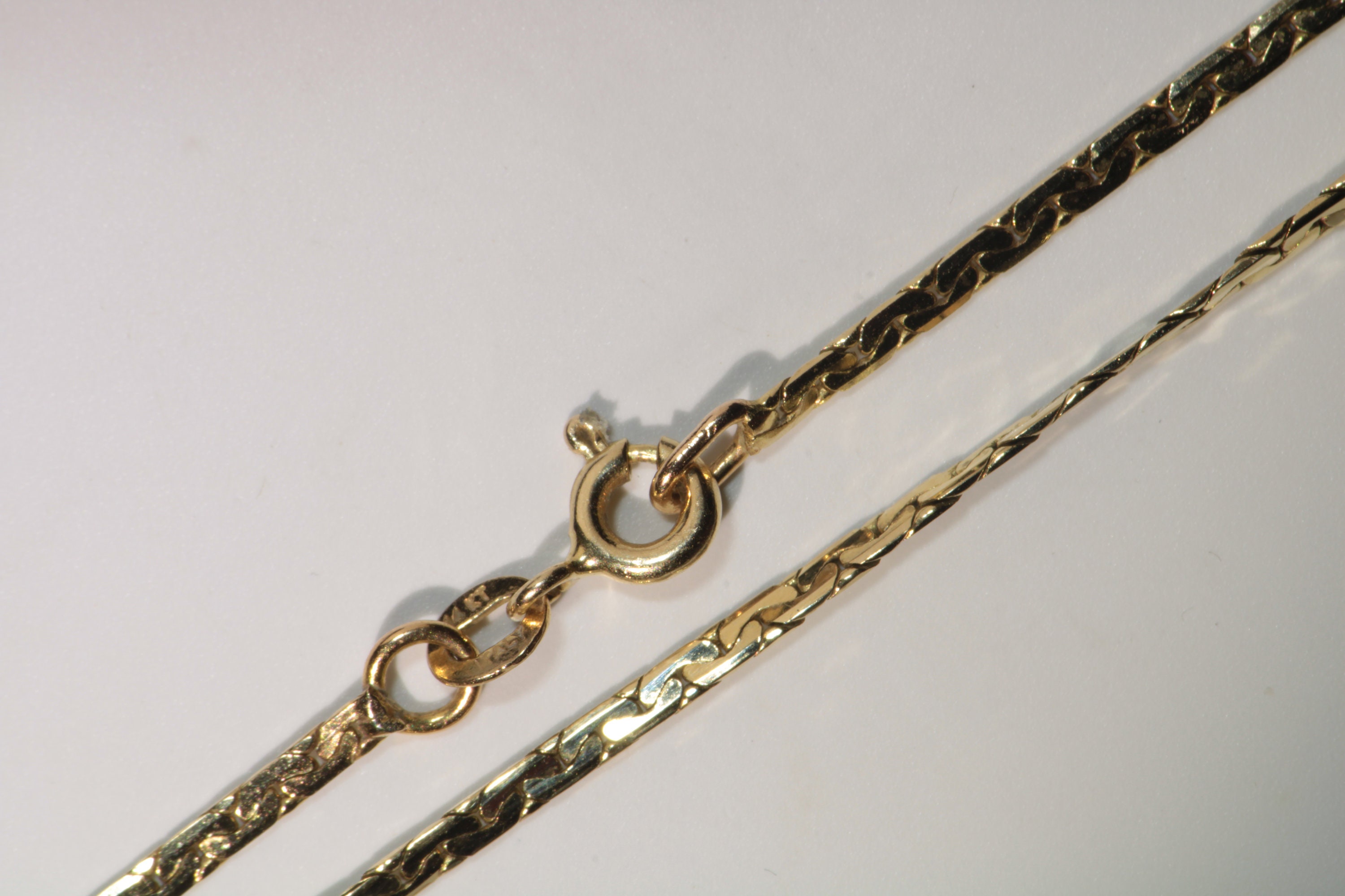 14k Solid Gold Flat Chain 20 Inch Chain 