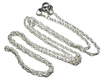 Silver Chain Rope Necklace, 18 Inch Sterling Chain, Silver Chain Rope 18 '', Solid Silver Necklace Chain, Simple Silver Chain Necklace