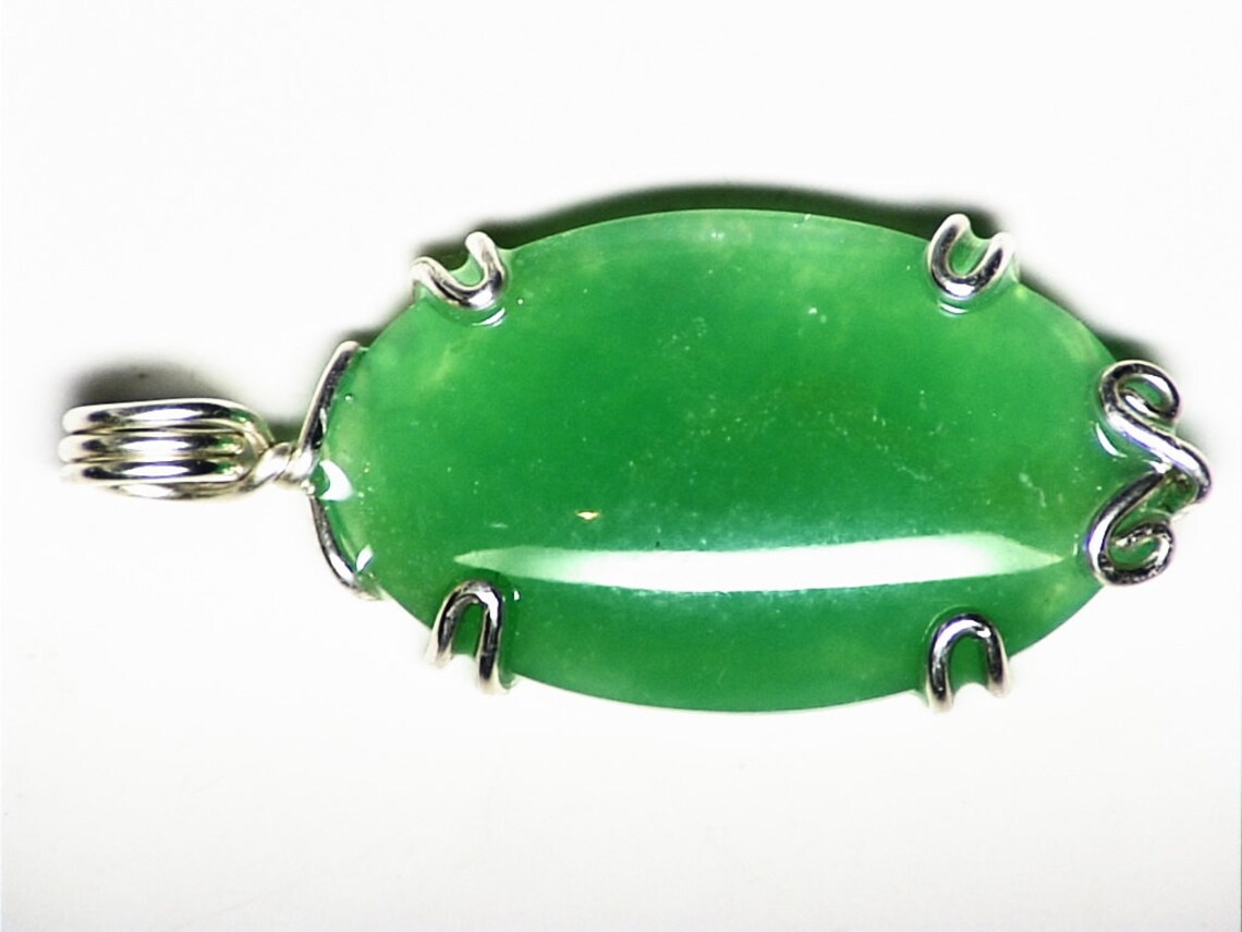 Chrysoprase Necklace Big Chyrosprase Cabochon Pendant Green | Etsy