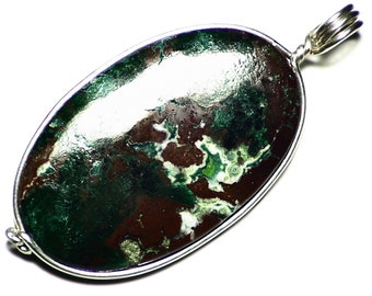 Malachite and Cuprite Pendant, Chatoyant Malachite Gemstone Necklace, Untreated Gem, Natural Green and Red Gemstone Jewelry, Handmade Cab