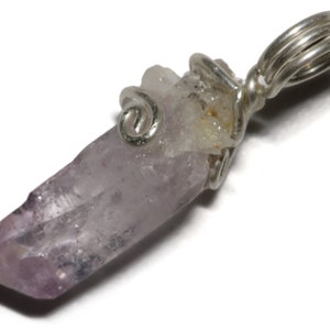 Amethyst in Sterling Silver (10 ct) Vera Cruz Mexico Amethyst Real Purple Jewelry Raw Amethyst Point Crystal Necklace Wire Wrapped Pendant