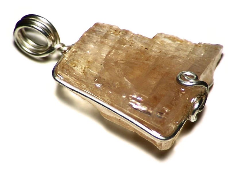 Peach Topaz Crystal Light Orange Pendant 30 Ct Image 0
