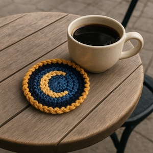 Crochet Crescent Moon Coasters Pattern, Amigurumi Crochet Tutorials, DIY Home Decor File PDF