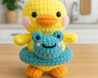 Crochet Little Duck Pattern, Amigurumi Animals Crochet Tutorials, Crochet Plush Toy Pattern File PDF, Nursery Room Decor