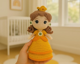 Crochet Daisy Princess Doll Pattern, Amigurumi Crochet Tutorials, Crochet Home Decor Pattern File PDF
