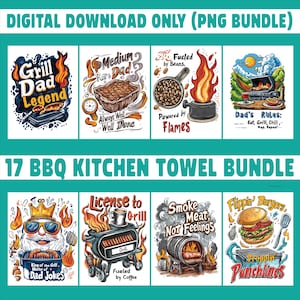 Funny BBQ Dad PNG Bundle: Grill Sublimation Designs (Digital Download 8x6in 300DPI)