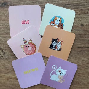 Cartes mignonnes pour les amoureux des chats, pont Oracle, carte chat, cartes d'affirmation pour enfants, cartes chat rigolotes