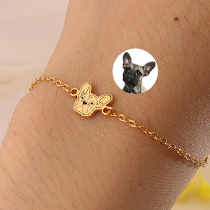 Personalized Pet Portrait Bracelet,Pet Portrait Custom Bracelet for Dog Mom,Pet Memorial Bracelet,Pet Memorial Gift,Pet Loss Gift for Her