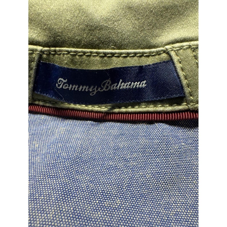Tommy Bahama Utility Field Jacket Olive Green Mens XL Tropical Lining image 15