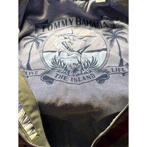 Tommy Bahama Utility Field Jacket Olive Green Mens XL Tropical Lining image 3